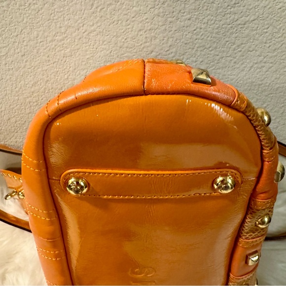 Sharif Orange Studded Shoulder Bag - Picture 7 of 14